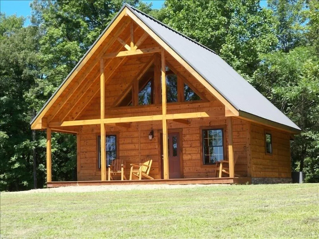 a beautiful log cabin in french lick